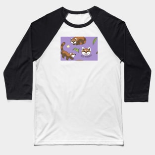 Red Panda Repeat Pattern Baseball T-Shirt